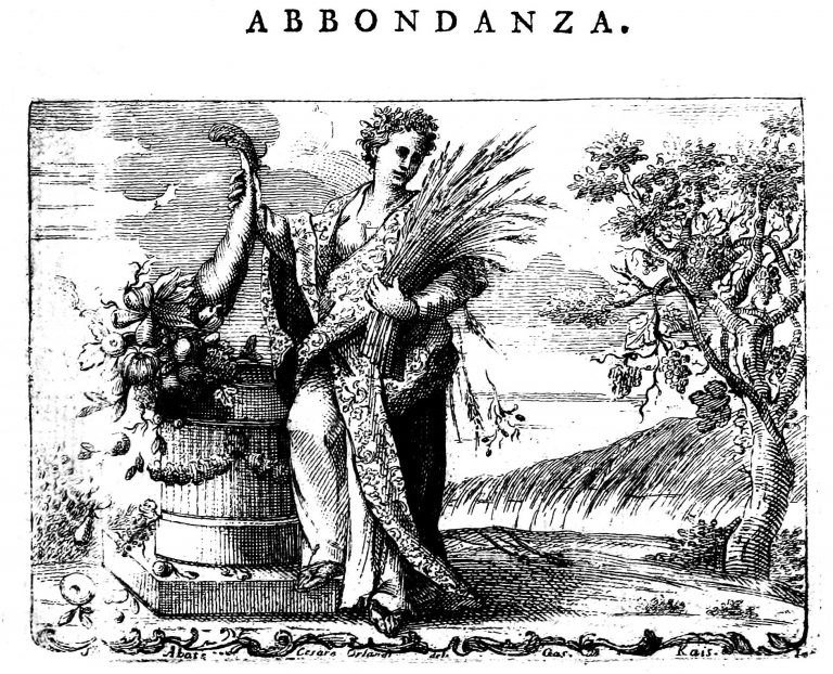 Abbondanza 1603 Iconologia di Cesare Ripa Abbondanza 1603 Iconologia di Cesare Ripa